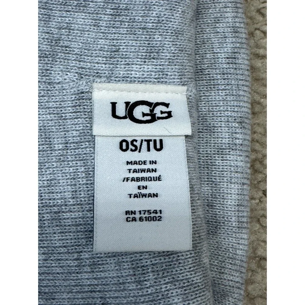 NWT UGG Men’s Oversize Cuff Beanie Knit Hat Light Gray O/S 17541